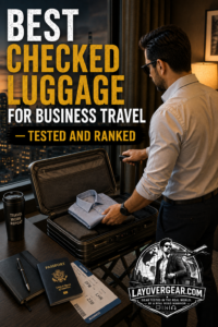 Rex Boardman packing premium checked luggage in a hotel room before a business trip — best checked luggage for business travel